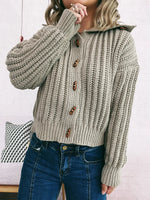 Button Up Long Sleeve Cardigan