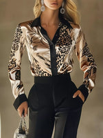 Leopard Button Up Long Sleeve Shirt