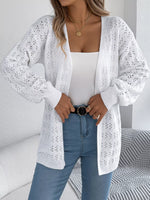 Open-Front Crochet Knit Cardigan