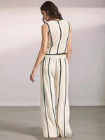 Stripe Vest and Pants Two-Piece Set