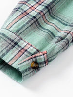 Plaid Button-Up Hooded Shirt with Chest Pocket