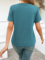 Cross Line Detail Round Neck T-Shirt