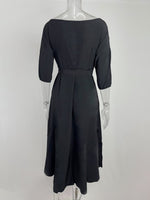 Boat Neck Tie Waist Midi Dress