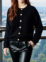 Button-Up Drop Shoulder Cardigan
