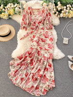 Floral Print Crop Top and Skirt Set