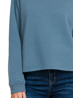 Zenana Fleece Raglan Round-Neck Sweatshirt