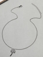 Zircon Palm Tree Pendant Necklace