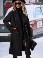 Double-Breasted Lapel Collar Overcoat