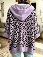 Drawstring Leopard Hooded Sweater