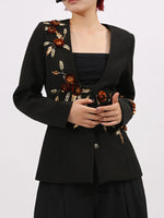 Embroidered Long Sleeve Blazer