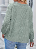 Boat Neck Ribbed Knit T-Shirt