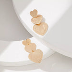 Golden Heart Dangle Earrings