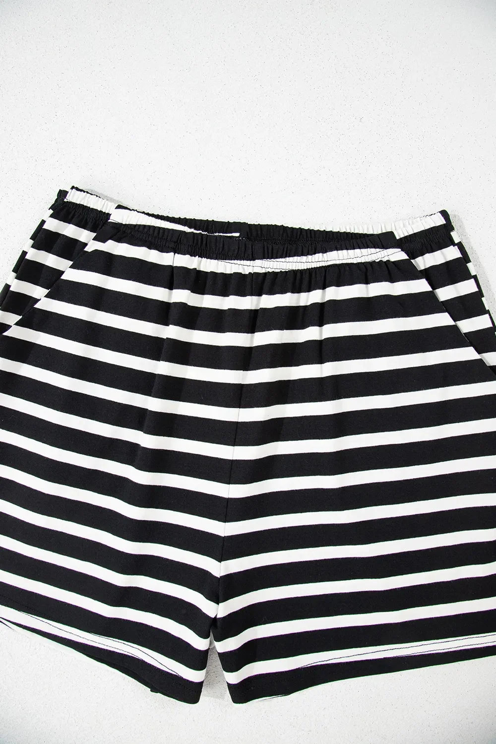 Striped Short Sleeve Top and Shorts Set