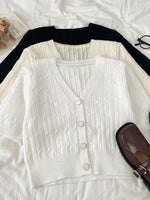 Texture Knit Button Down Cardigan