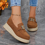 Round Toe Platform Slip-Ons