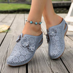 Floral Decor Round Toe Sandals