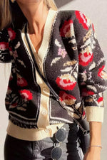 Button Down V-Neck Cardigan