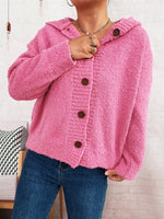 Cozy Button-Up Hooded Cardigan