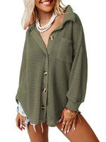 Waffle Knit Button-Down Shirt