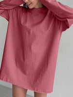 Round Neck Long Sleeve Oversized T-Shirt