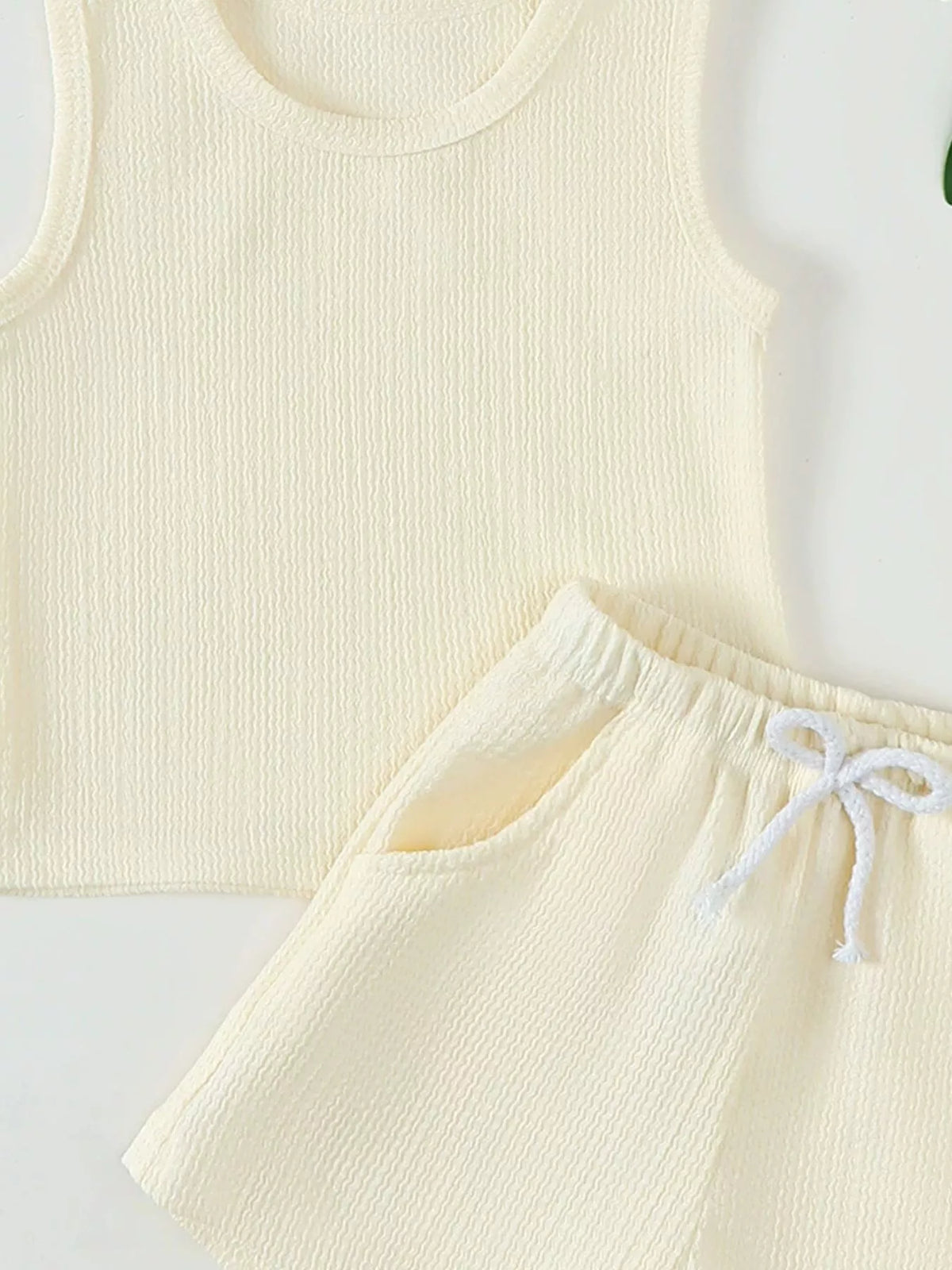 Children's Solid Color Tank and Shorts Set