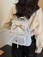 Lace Bowknot Decor Backpack Bag