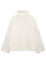 Zip Up Turtleneck Long Sleeve Plush Jacket