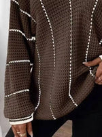 Full Size V-Neck Textured Knit Sweater Plus Size