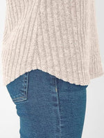 Ribbed Knit V-Neck Relaxed Fit T-Shirt