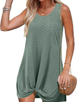 Sleeveless Knotted Hem Tank Dress
