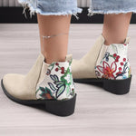Point Toe Block Heels Ankle Boots