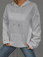 Full Size Embossed Lettering Casual Hoodie Plus Size