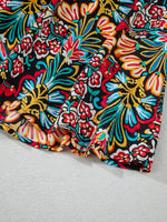 Floral Print Thin Straps High Waist Maxi Dress