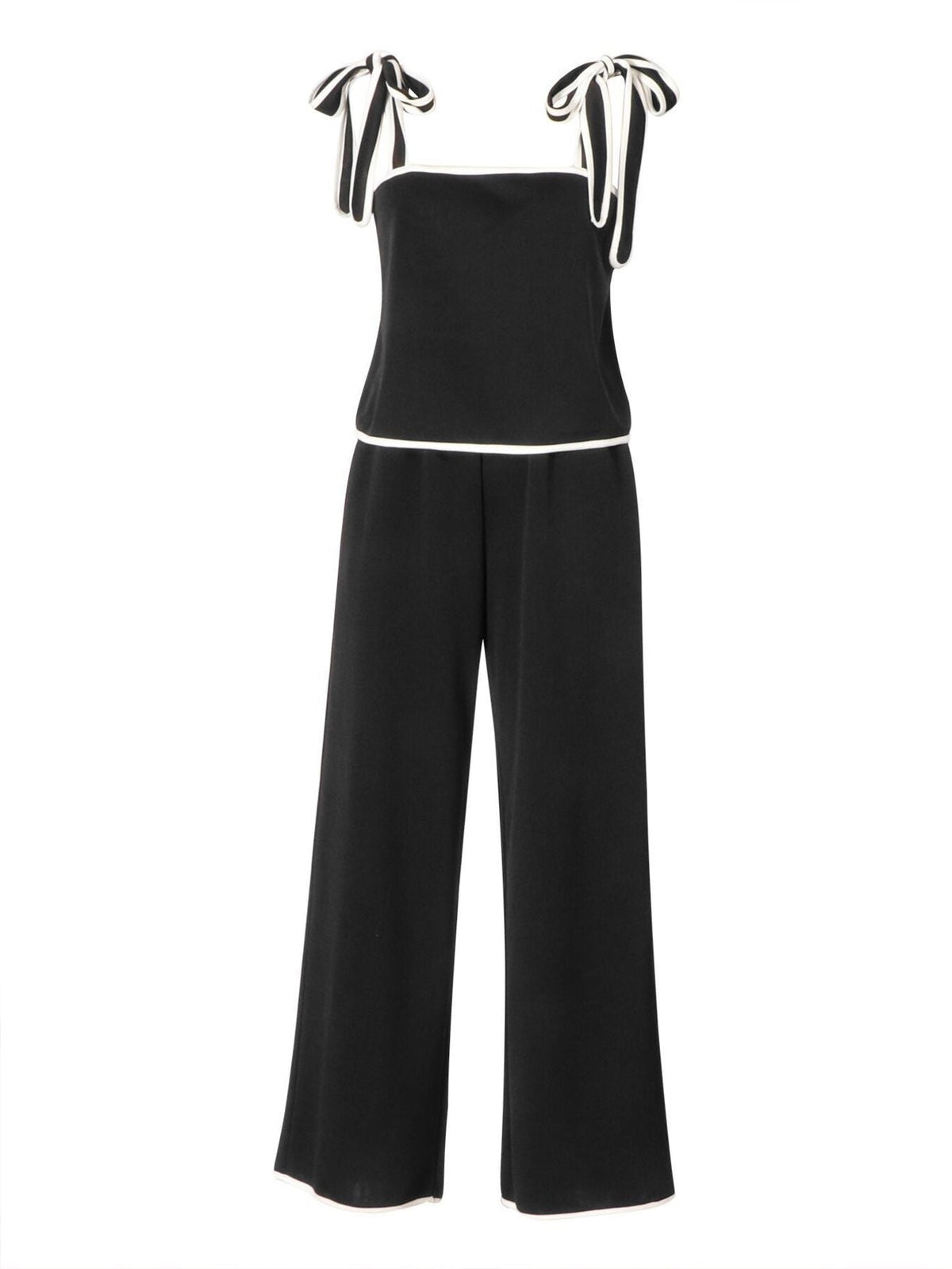 Tie Shoulder Cami and Wide Leg Pants Set