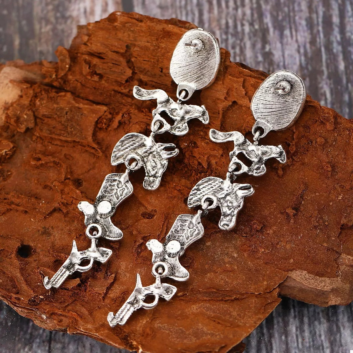 Western Style Turquoise Accent Earrings