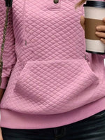 Drawstring Textured Dropped Shoulder Hoodie