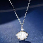 925 Sterling Silver Zircon Shell Necklace
