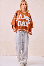 BiBi Gameday Patchwork Stitch Detail French Terry Top