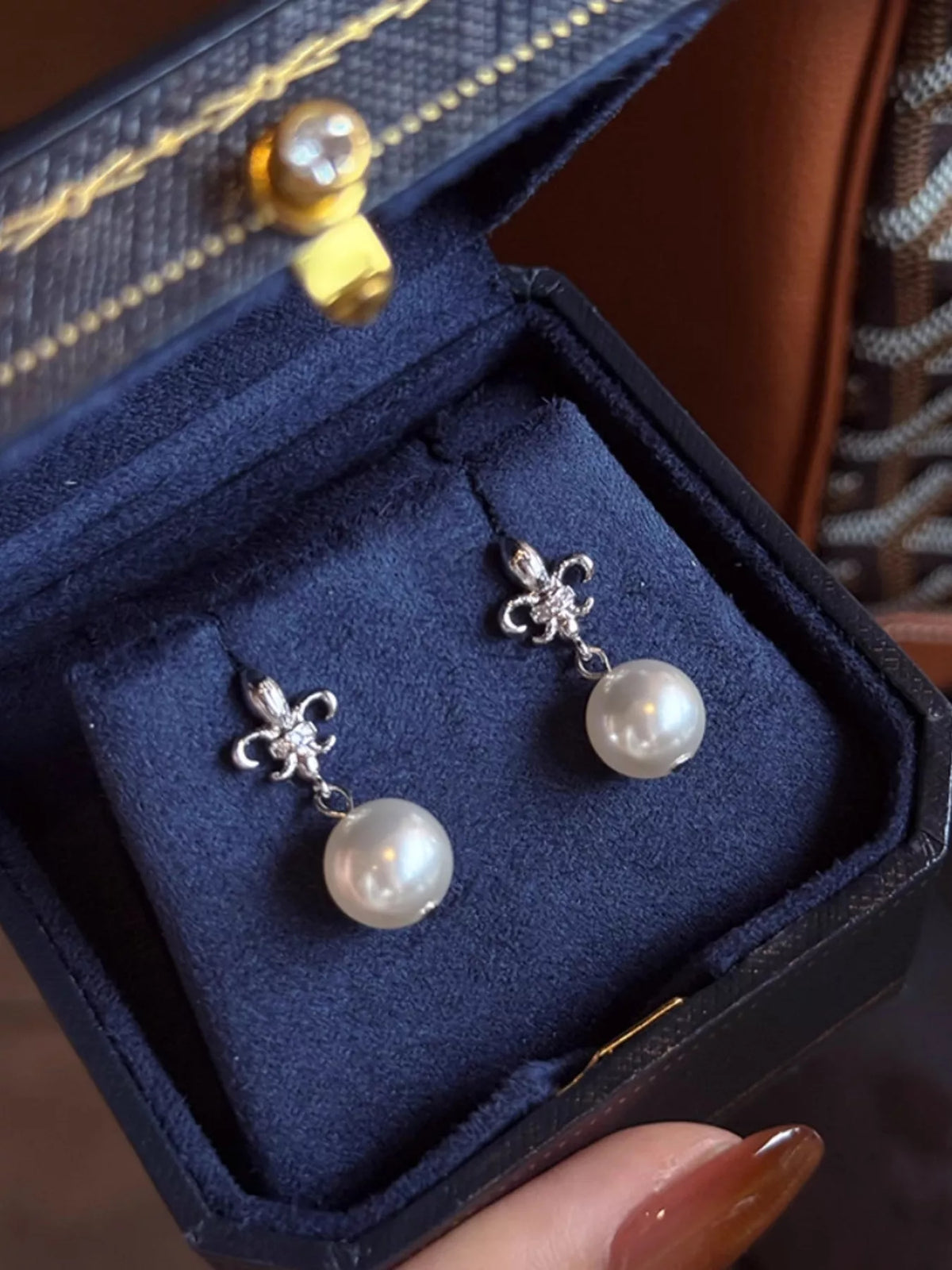 Alloy Pearl Drop Earrings