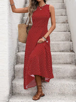 Sleeveless Polka Dot Maxi Dress