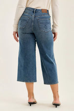 Judy Blue High Waist "Dottie" Wide Crop Md Quarry Fade Jeans