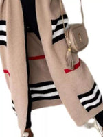 Striped Longline Open Front Cardigan