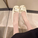 Round Toe Block Heels Slip-Ons