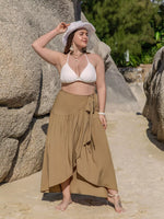 Plus Size High-Low Skirt with Tie Detail
