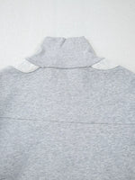 Half Zipper Collared Drop Shoulder Side Slits Sweatshirt