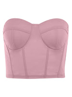 Women’s Casual Tube Tops Summer Slim Fit Tops Fashion Solid Color Satin Off-shoulder Exposed Navel Strapless Tops
