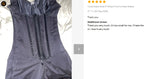 Women's Lace-Trimmed Shapewear Bodysuit - Tummy Control Corset with Adjustable Straps & Zipper, Black, Comfortable Waist Trainer