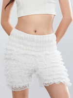Fashion Women Ladies Solid Lace Frilly Ruffle Knicker Underwear Short Pants Safety Shorts
