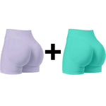 Seamless Hip Hugging Fitness Shorts, Internet Famous Sports Three Part Pants, High Waisted and High Stretch Peach Hip Pants for