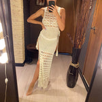 S-XL Sexy Hollow Out Fringe Tassel Knitted Crochet Tunic Beach Cover Up Cover-ups Beach Dress Beach Wear Beachwear Female V3800C